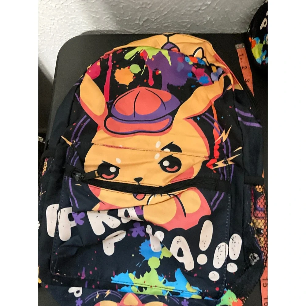 Pokemon Pikachu Graffiti Backpack 3 Piece Set Lunch Bag Pencil Case Pika Pika